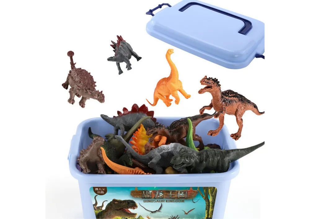 Dinozaurų figūrėlių rinkinys – 46 elementai, parkas, kiaušiniai, aplinkos detalės