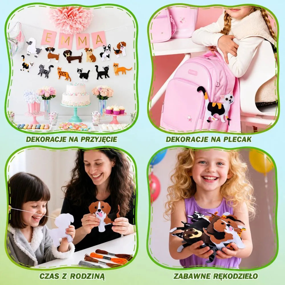 DIY Catties siuvimo rinkinys vaikams – 6 veltinio kačiukai
