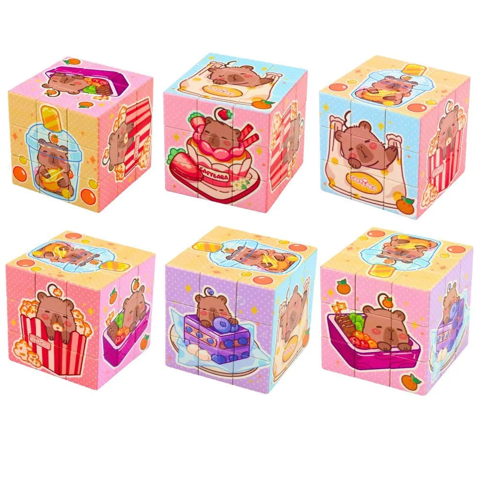 Edukacinis kapibaros loginis kubas – 6×6 cm