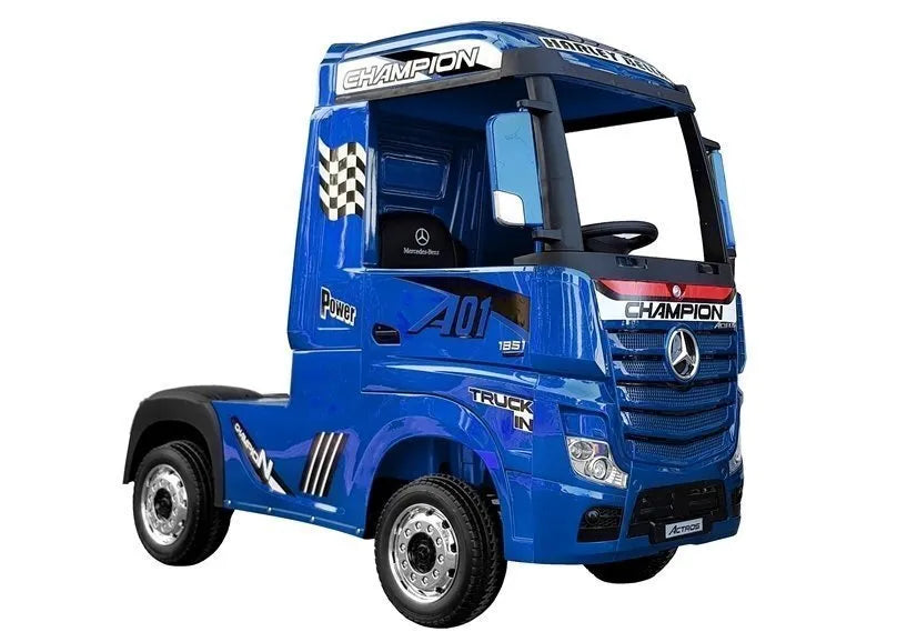 Elektrinis vaikiškas automobilis Mercedes Actros MP4 – mėlynas dažytas