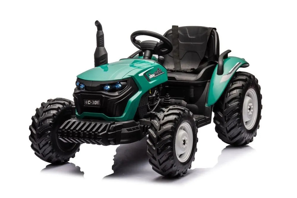 Elektrinis vaikiškas traktorius HC-306 – tamsiai žalias, 24V