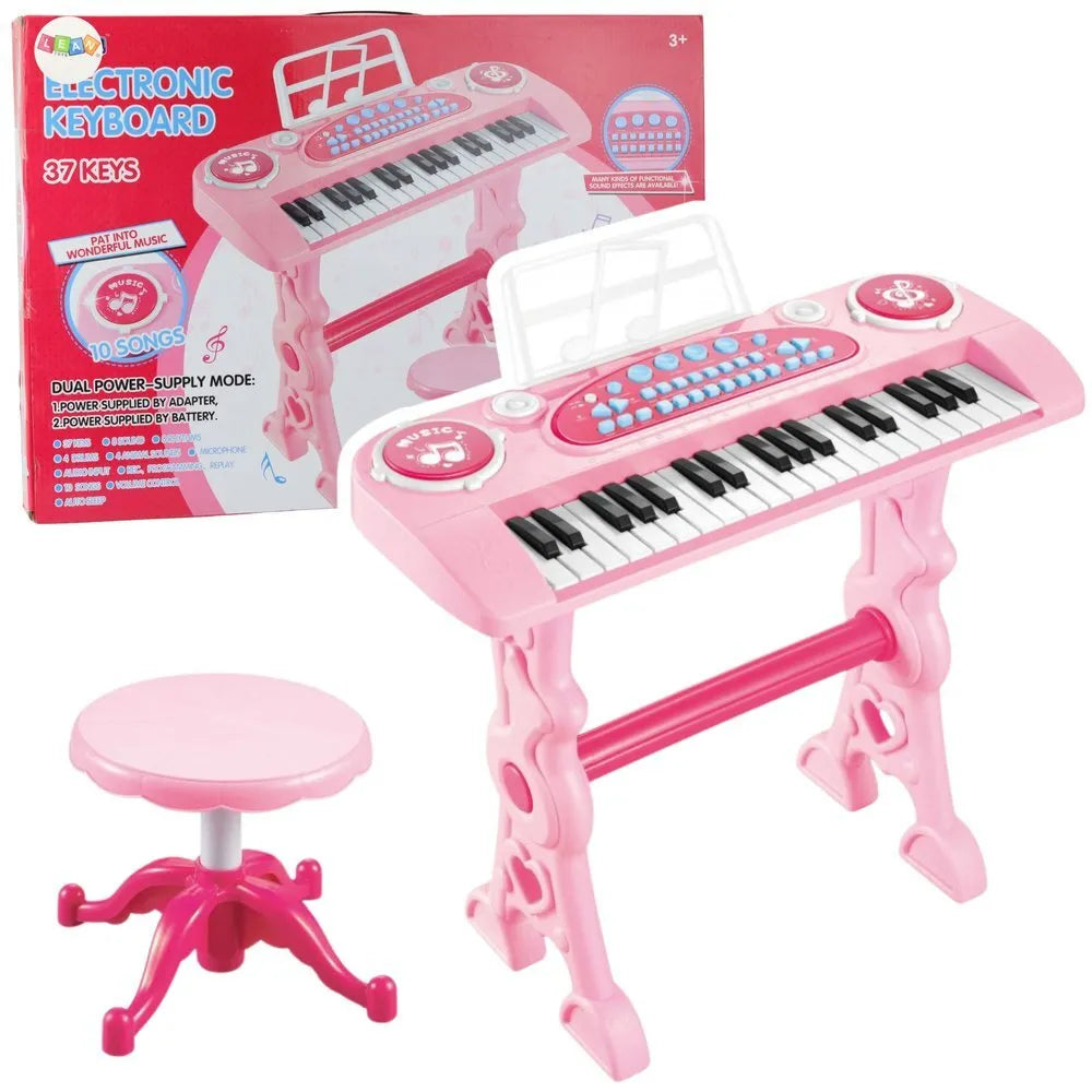 Elektroninis pianinas vaikams 37 klavišai rožinis
