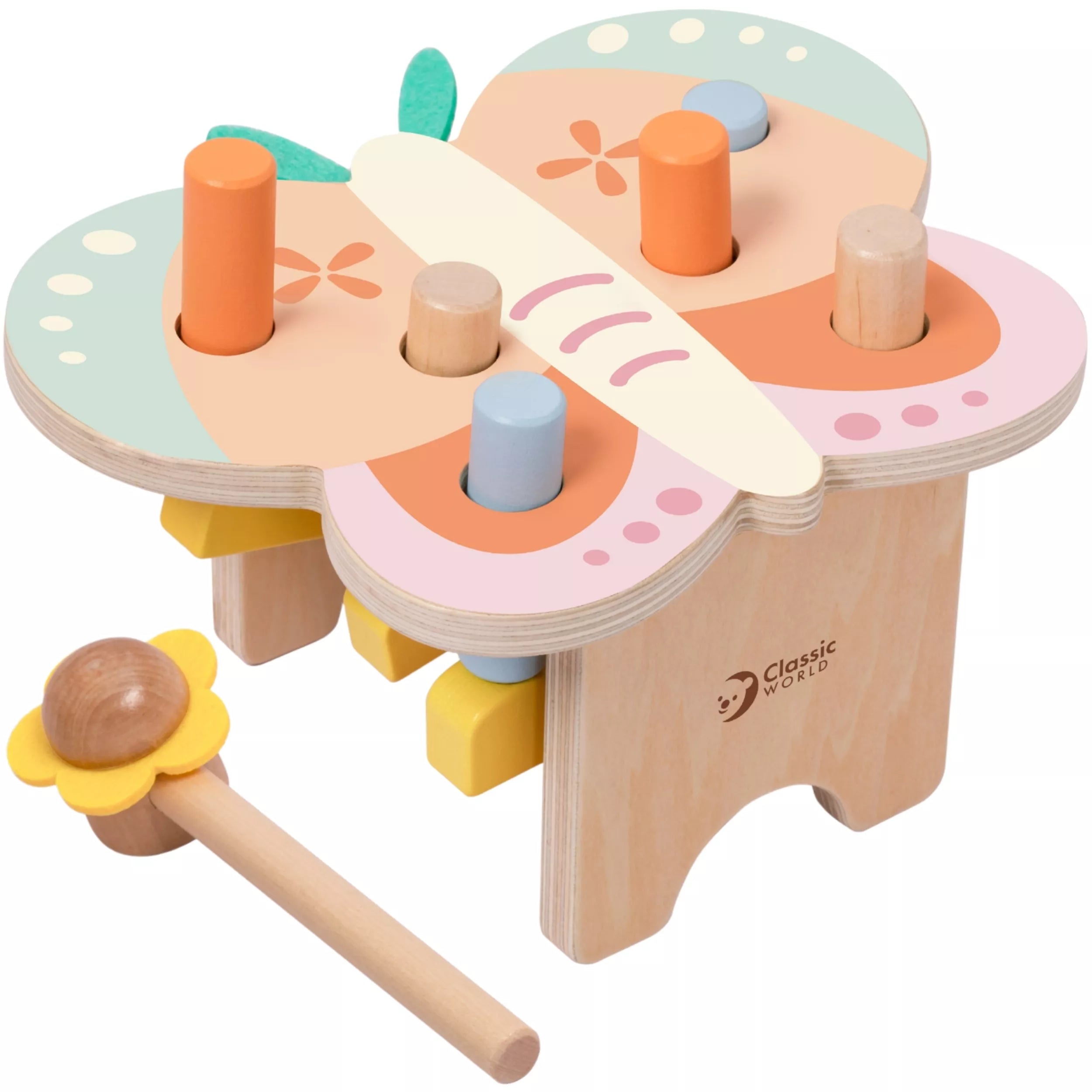 CLASSIC WORLD Montessori pastelinis drugelio plaktukas