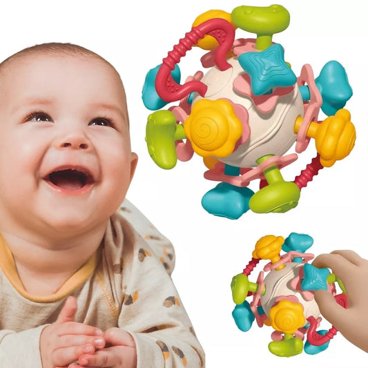 „WOOPIE BABY“ minkštas barškučiai – 4 viename kramtukas ir sensorinis žaislas kūdikiams nuo 0 mėn.