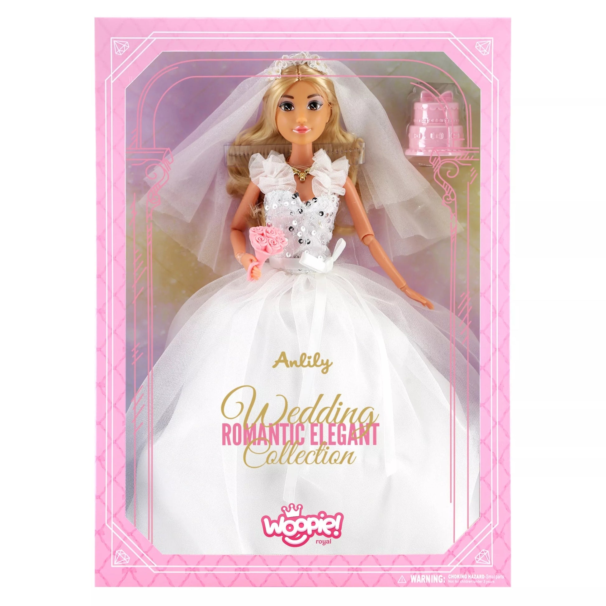 WOOPIE ROYAL Lėlė Lelija 30 cm Nuotaka Vestuvių suknelė Priedai