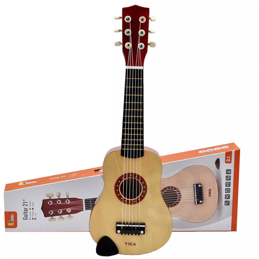 „Viga“ medinė gitara vaikams, natūrali, 21 colio, 6 stygos
