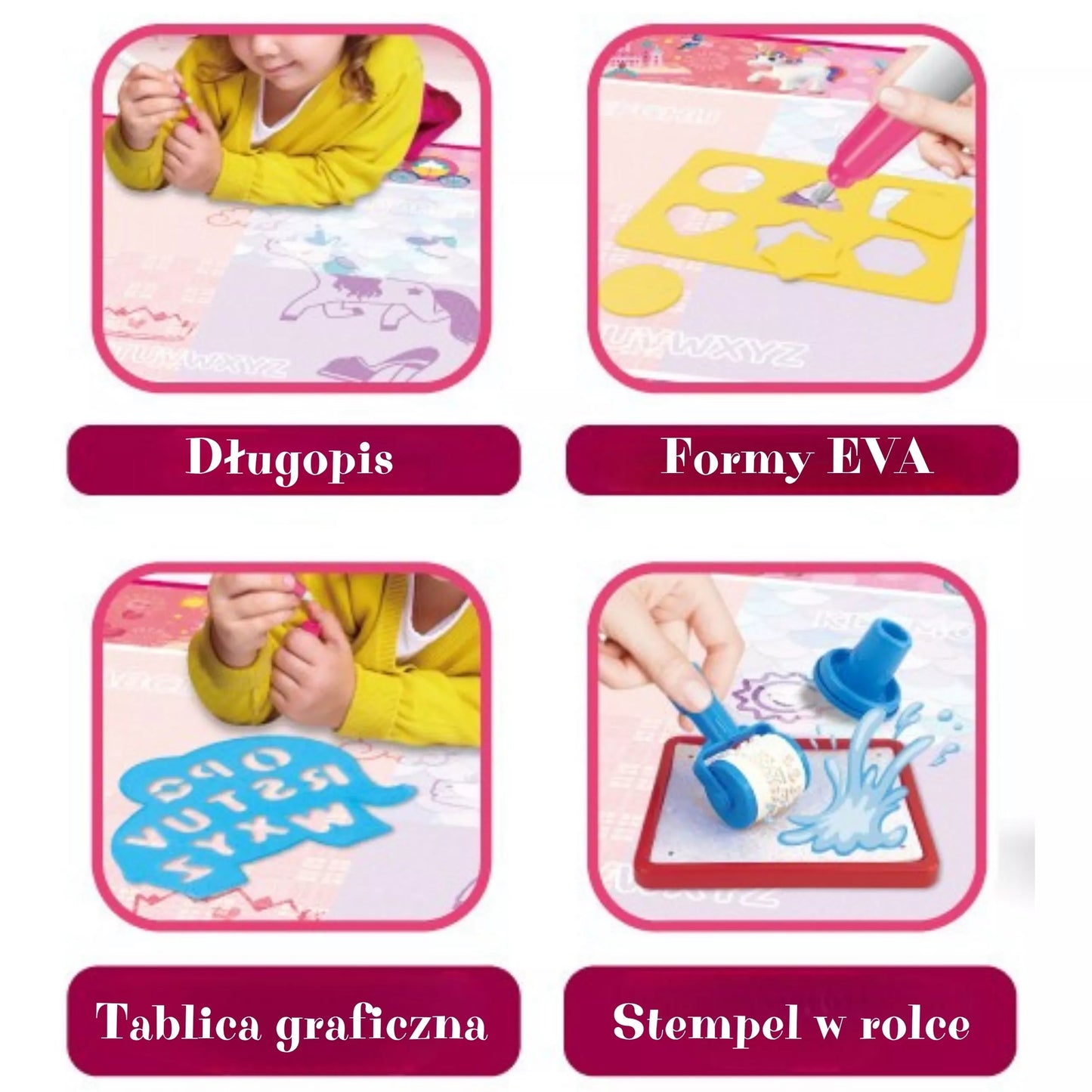 WOOPIE stebuklingas vandens piešimo kilimėlis mažosioms princesėms