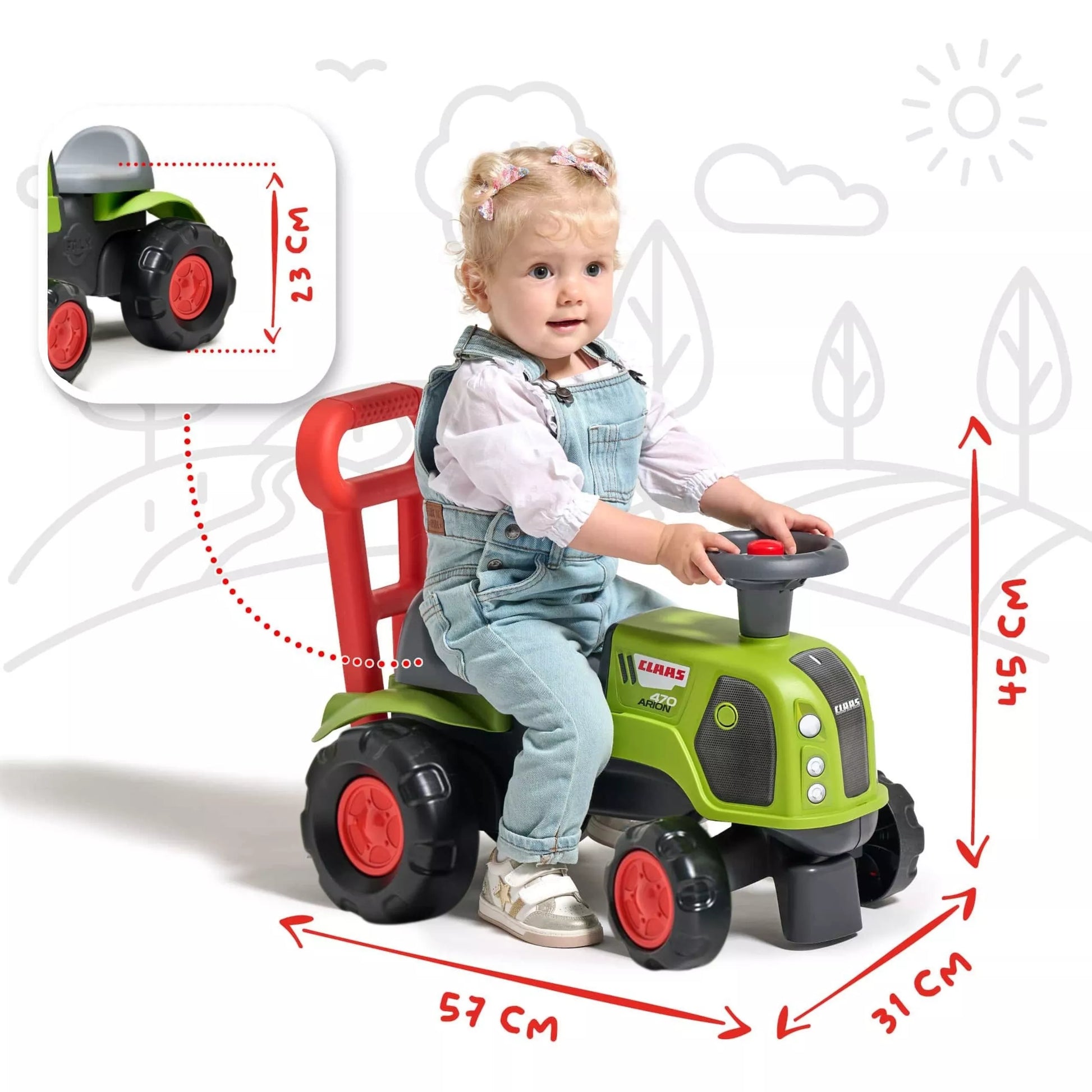 Falk Baby Claas Arion 470 stumdukas–paspirtukas