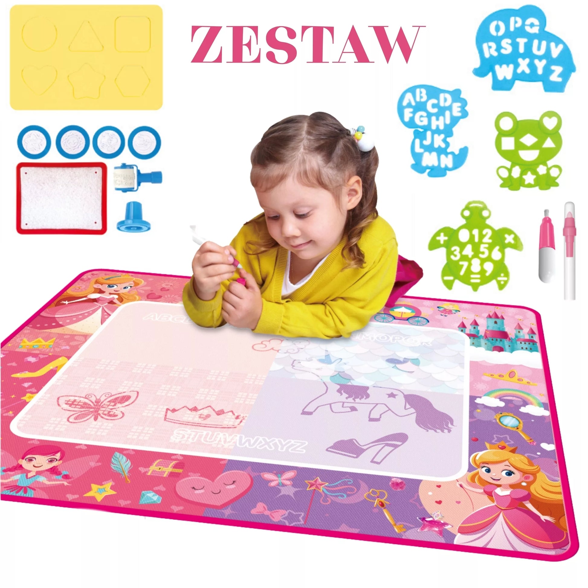 WOOPIE stebuklingas vandens piešimo kilimėlis mažosioms princesėms