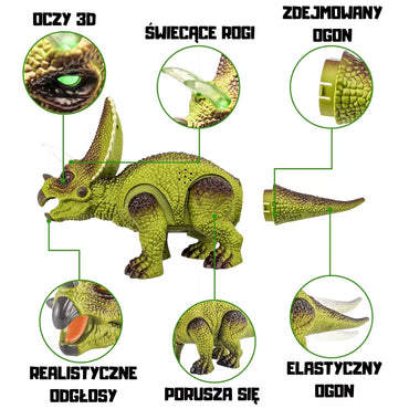 WOOPIE nuotolinio valdymo RC dinozaurų robotas Triceratops