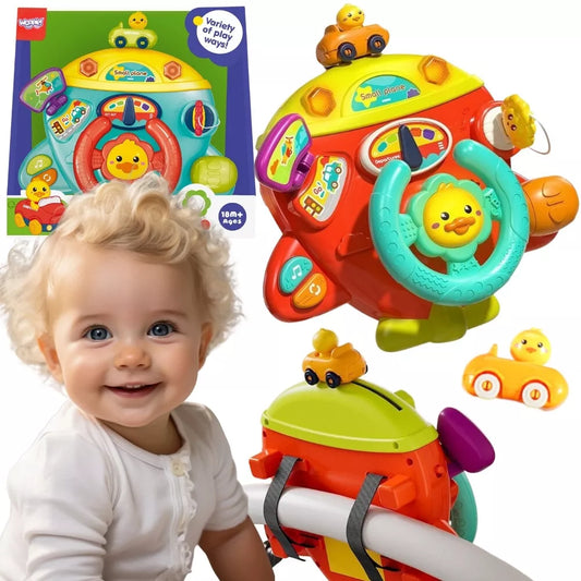 Woopie interaktyvus lėktuvo formos vairas su šviesomis, garsais ir tvirtinimo dirželiais