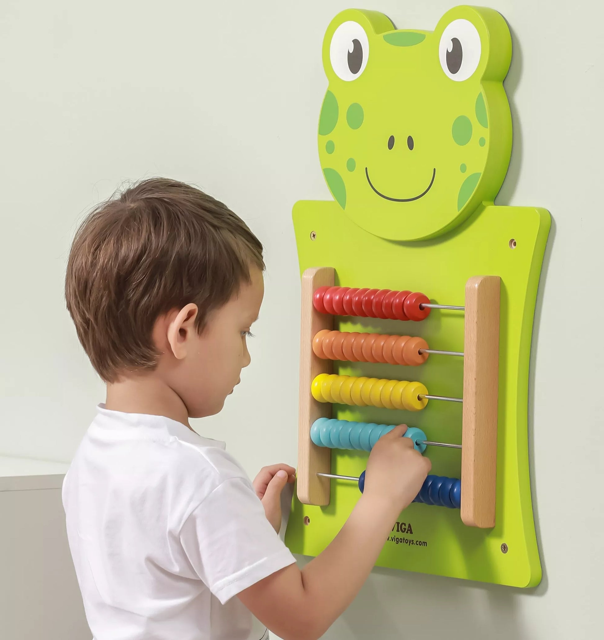 VIGA medinė manipuliavimo lenta „Abacus Frog“