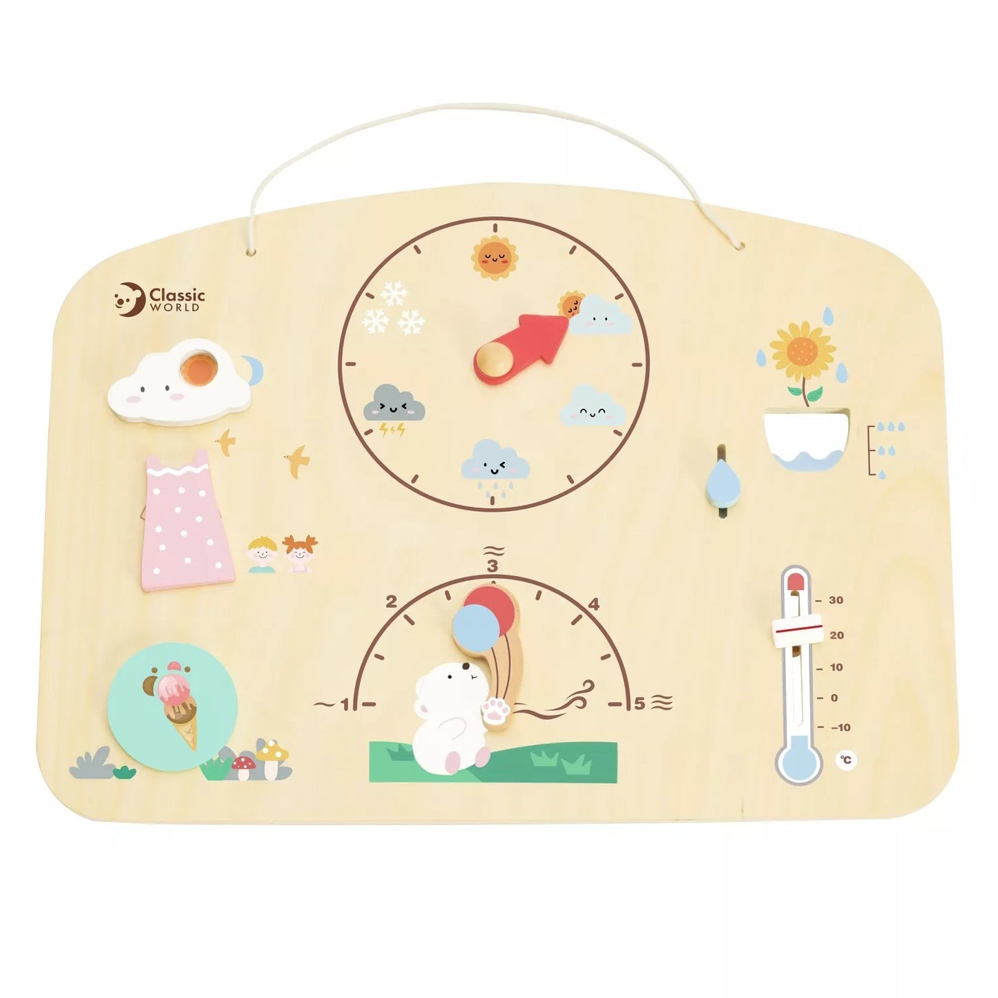 Edukacinė lenta Barometras Mokslas vaikams Meteorologinė stotis Vėjo temperatūra 9 vnt.