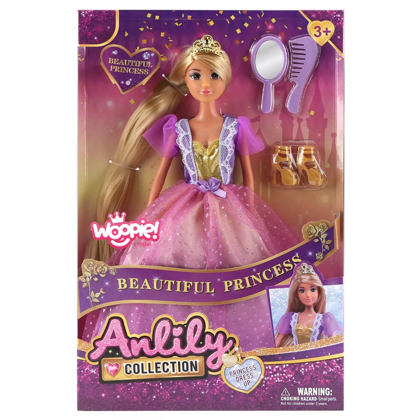 WOOPIE ROYAL Lėlė Lili Princesė su ilgais plaukais ir aksesuarais