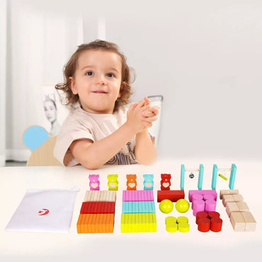 CLASSIC WORLD mediniai domino vaikiški meškiukai 105 vnt.