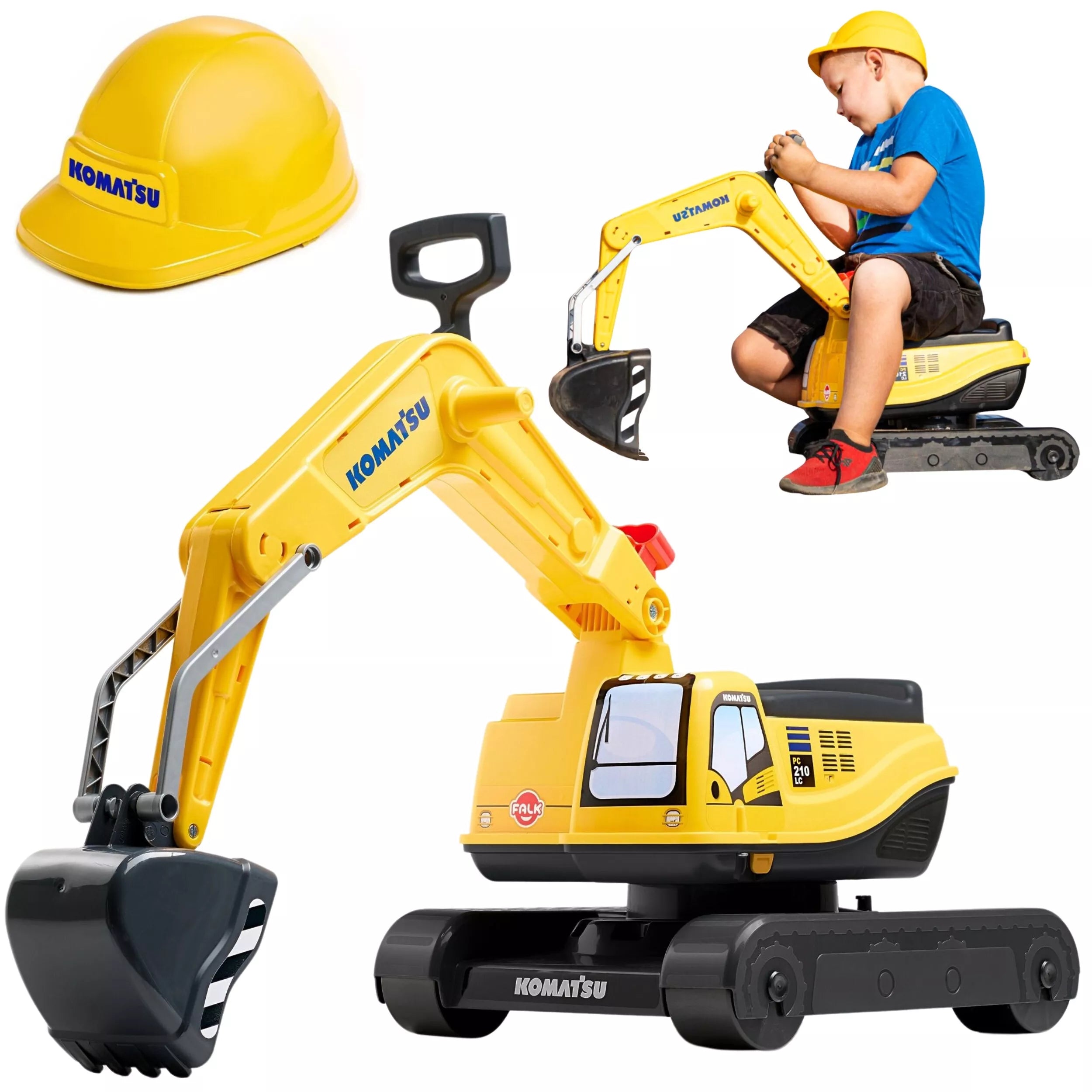 Falk Komatsu ekskavatorius–stumdukas su 360° kabina ir apsauginiu šalmu