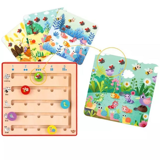 TOOKY TOY medinis žaidimas „Mokomės skaičiuoti gyvūnus“
