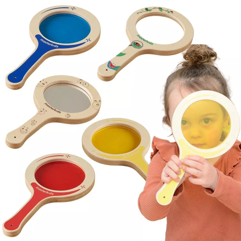 MASTERKIDZ 5 medinių paletės su spalvotais lęšiais