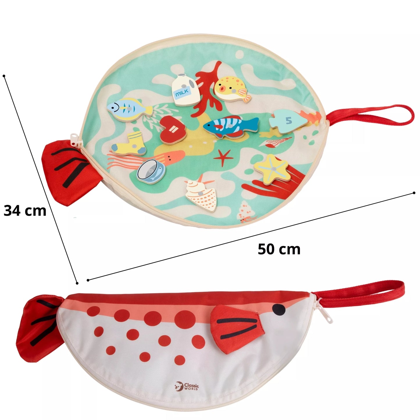 CLASSIC WORLD edukacinis magnetinis žvejybos žaidimas su skaičiavimo kortelėmis, 35 vnt.