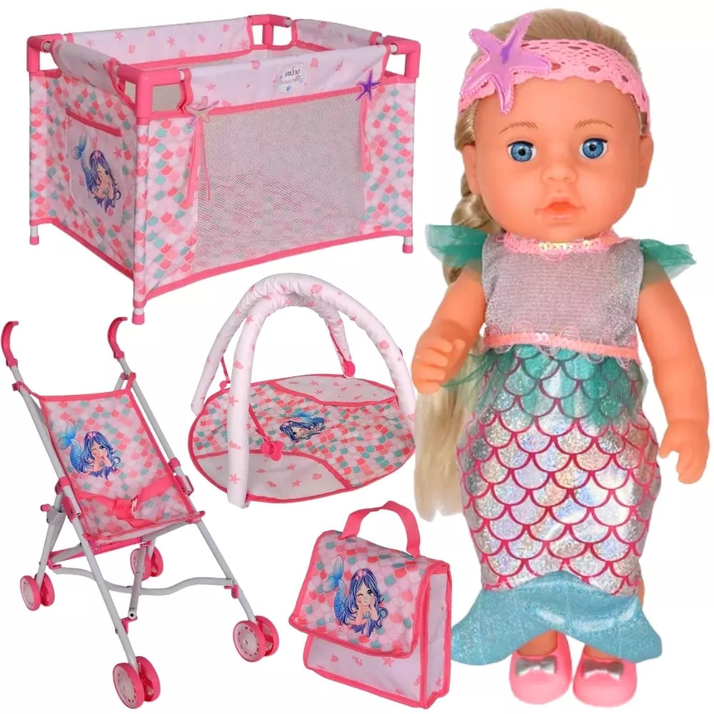 WOOPIE ROYAL Lėlė Bobas 36 cm Undinė Interaktyvus XXL Rinkinys Auklė 18in1