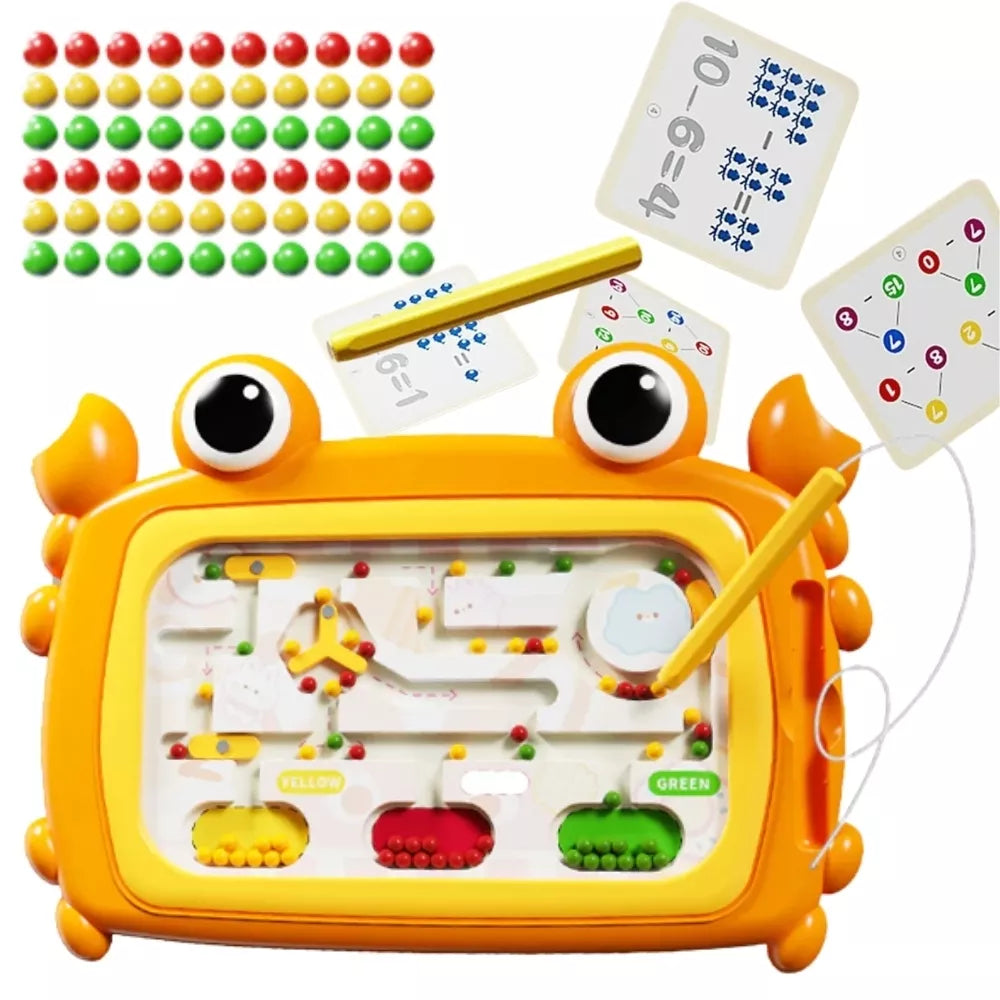 WOOPIE Montessori magnetinė lenta Krabų labirintas Oranžinė