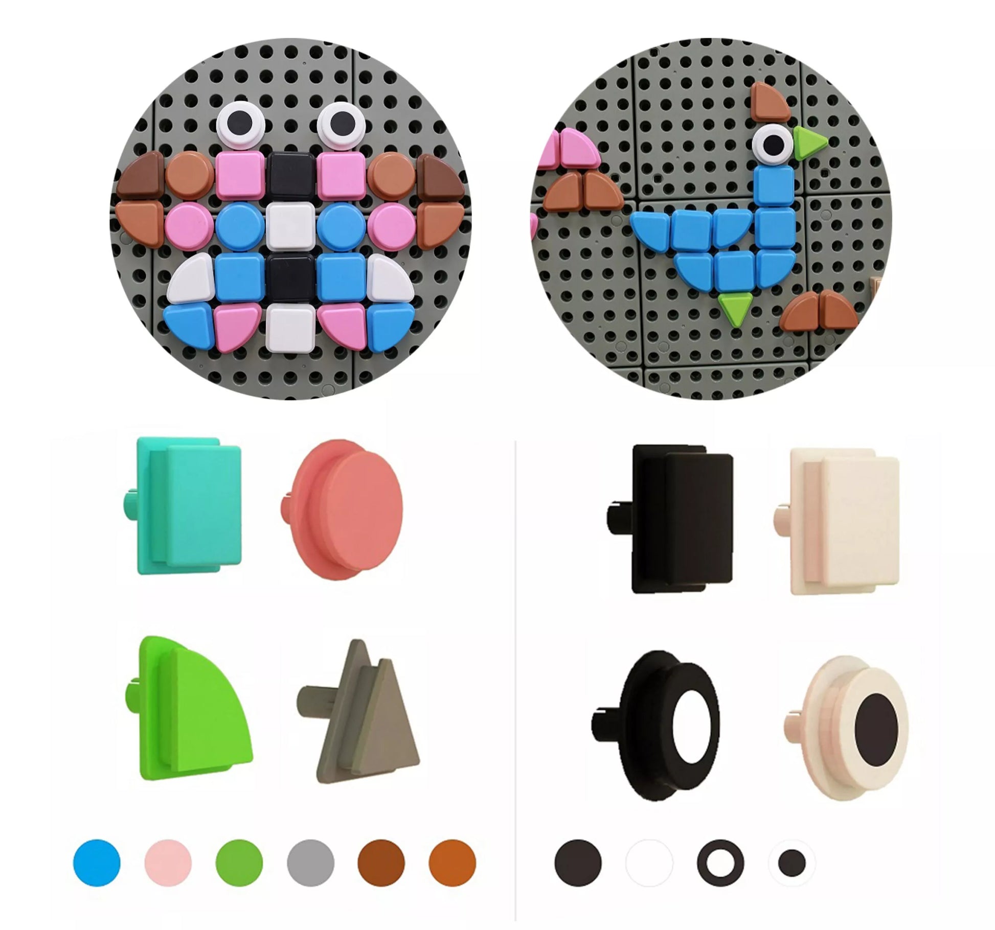 MASTERKIDZ 64 geometrinių formų kaiščių rinkinys STEM lentoms
