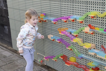 MASTERKIDZ Kamuoliukų trasos konstravimo rinkinys STEM lentai 209 dalių