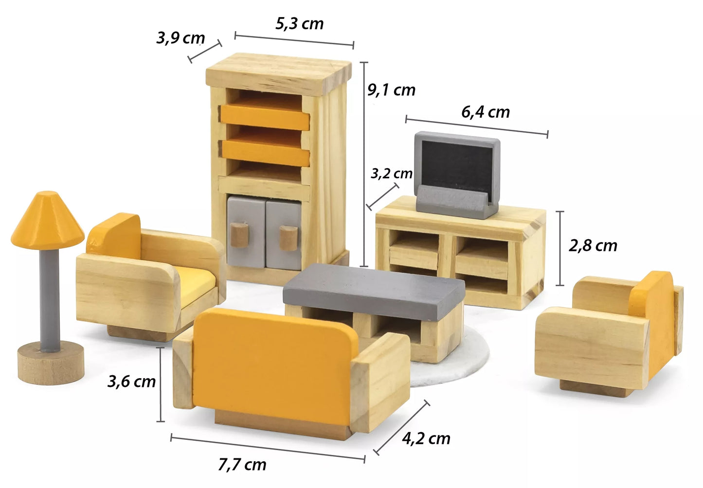 Baldų komplektas lėlių nameliui svetaine