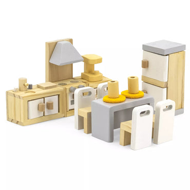 VIGA PolarB lėlių namelio baldų komplektas virtuvė ir valgomasis