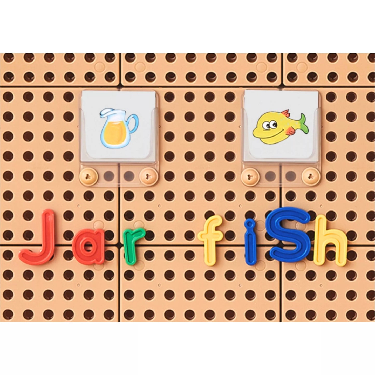 Masterkidz abėcėlės raidžių rinkinys – didžiosios ir mažosios raidės STEM sienos panelėms, 122 vnt.