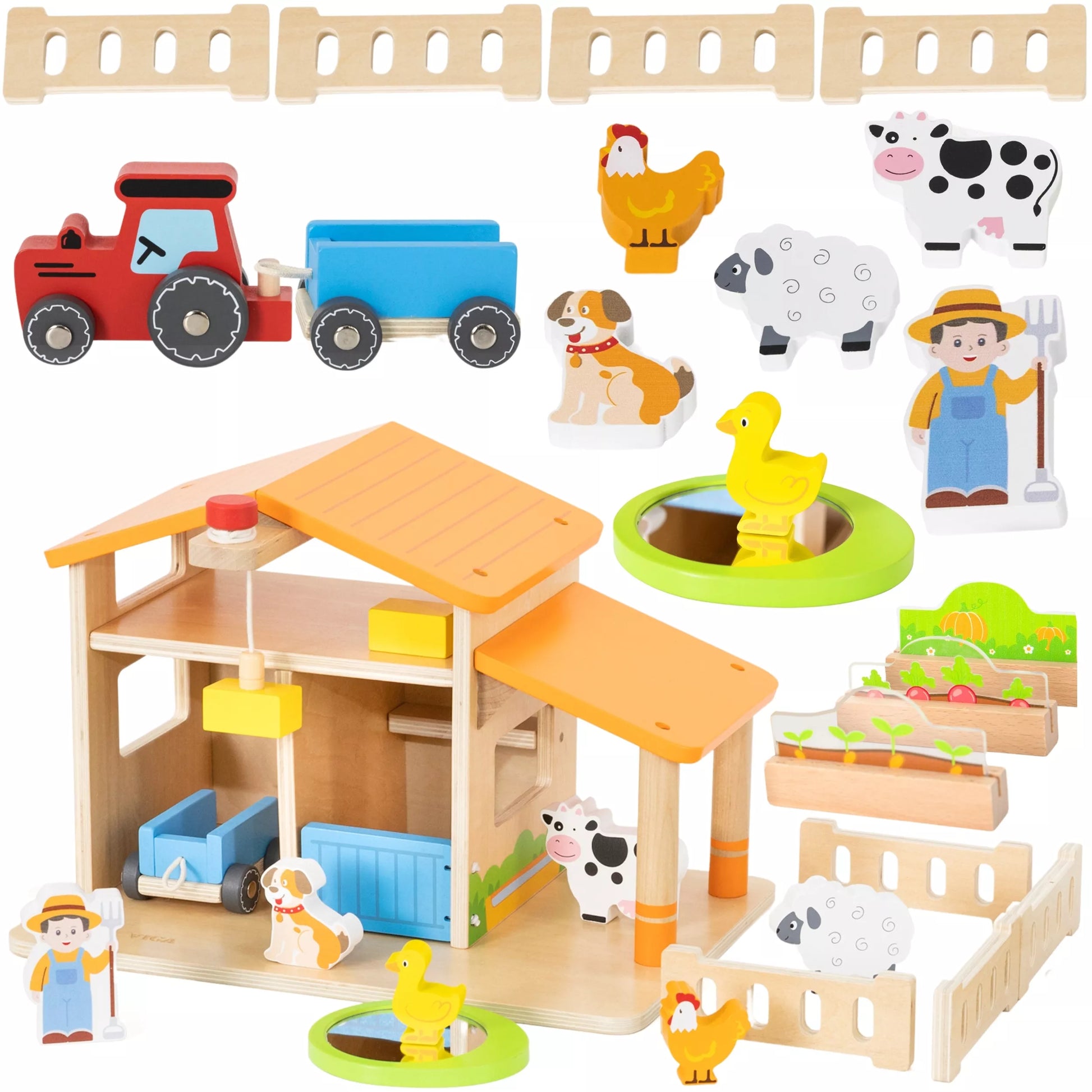 VIGA medinis ūkininko namelis su sodu ir traktoriumi, 21 dalis