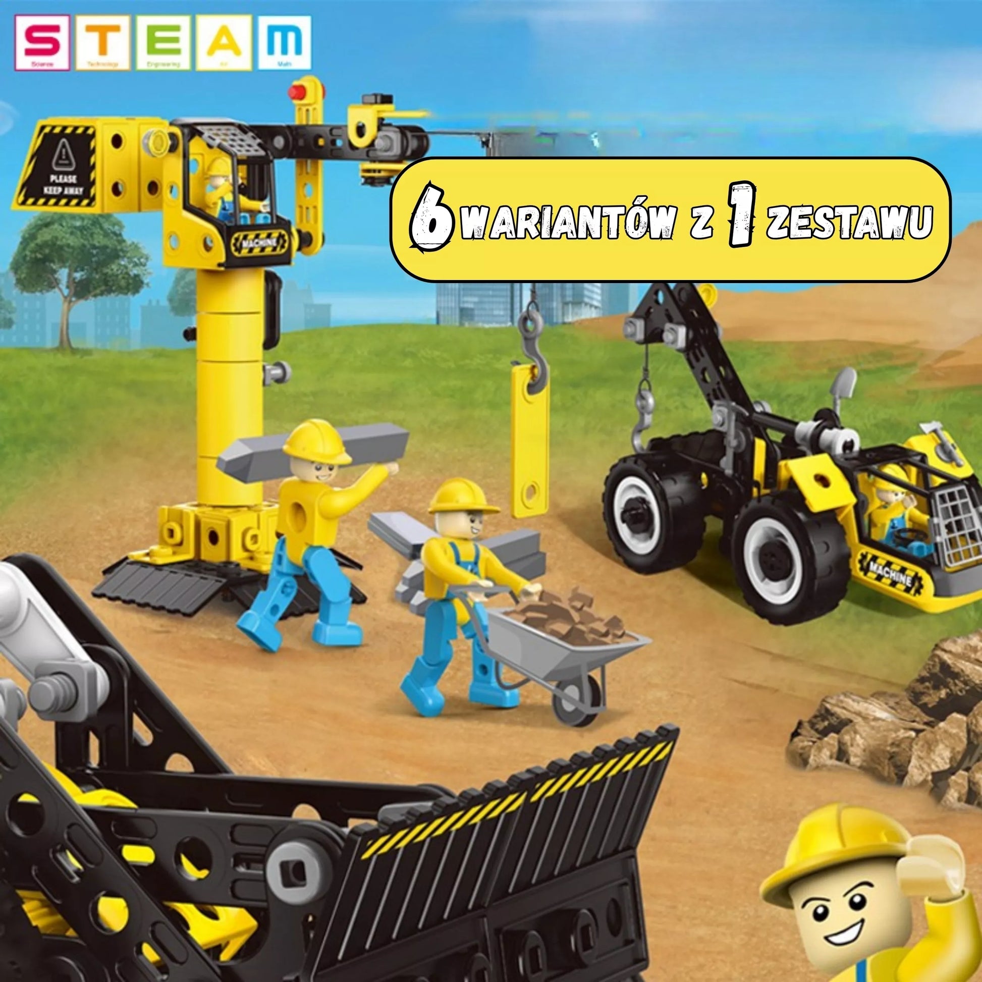 WOOPIE Konstrukcinis rinkinys STEAM Construction Vehicles 6in1 223 vnt.