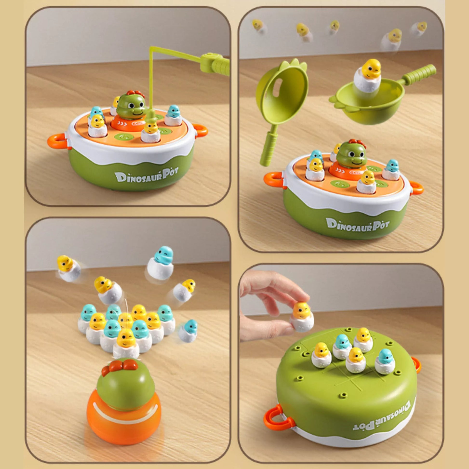 WOOPIE dinozaurų gaudymo 4 viename arkadinis žaidimas katapulta