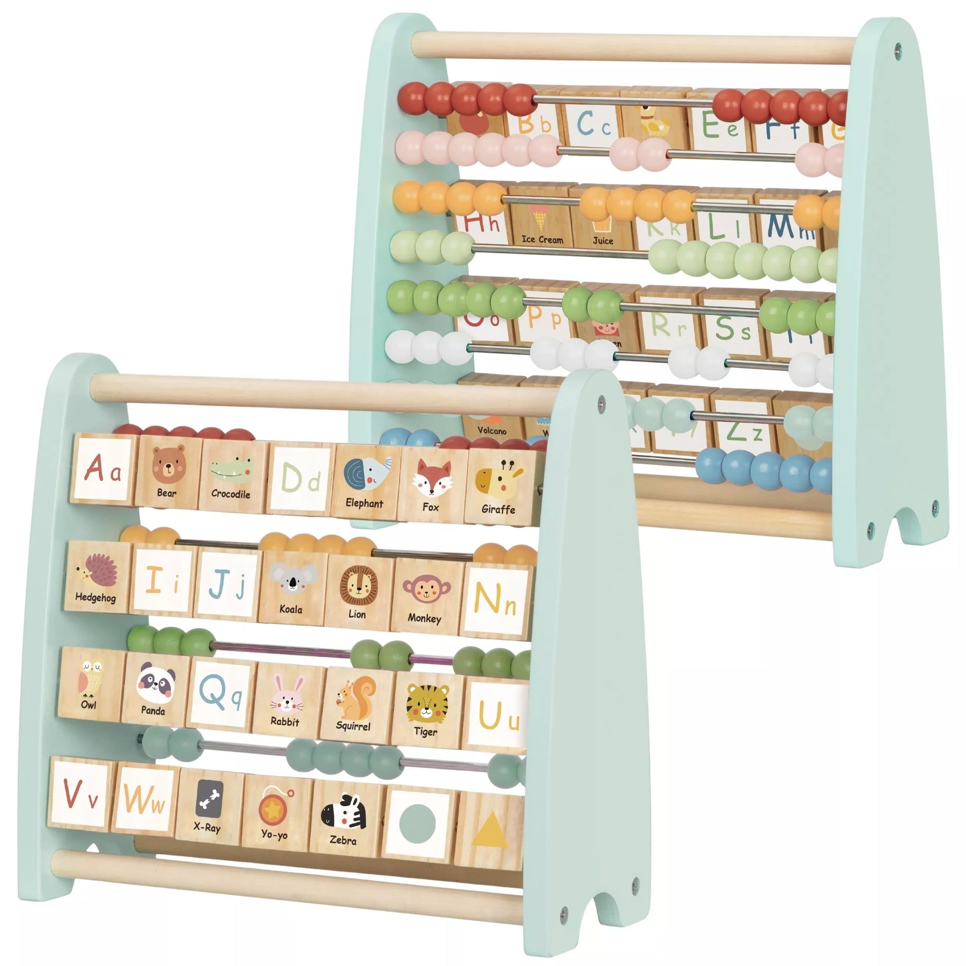 TOOKY TOY dvipusis abakusas su abėcėlės paveikslėliais