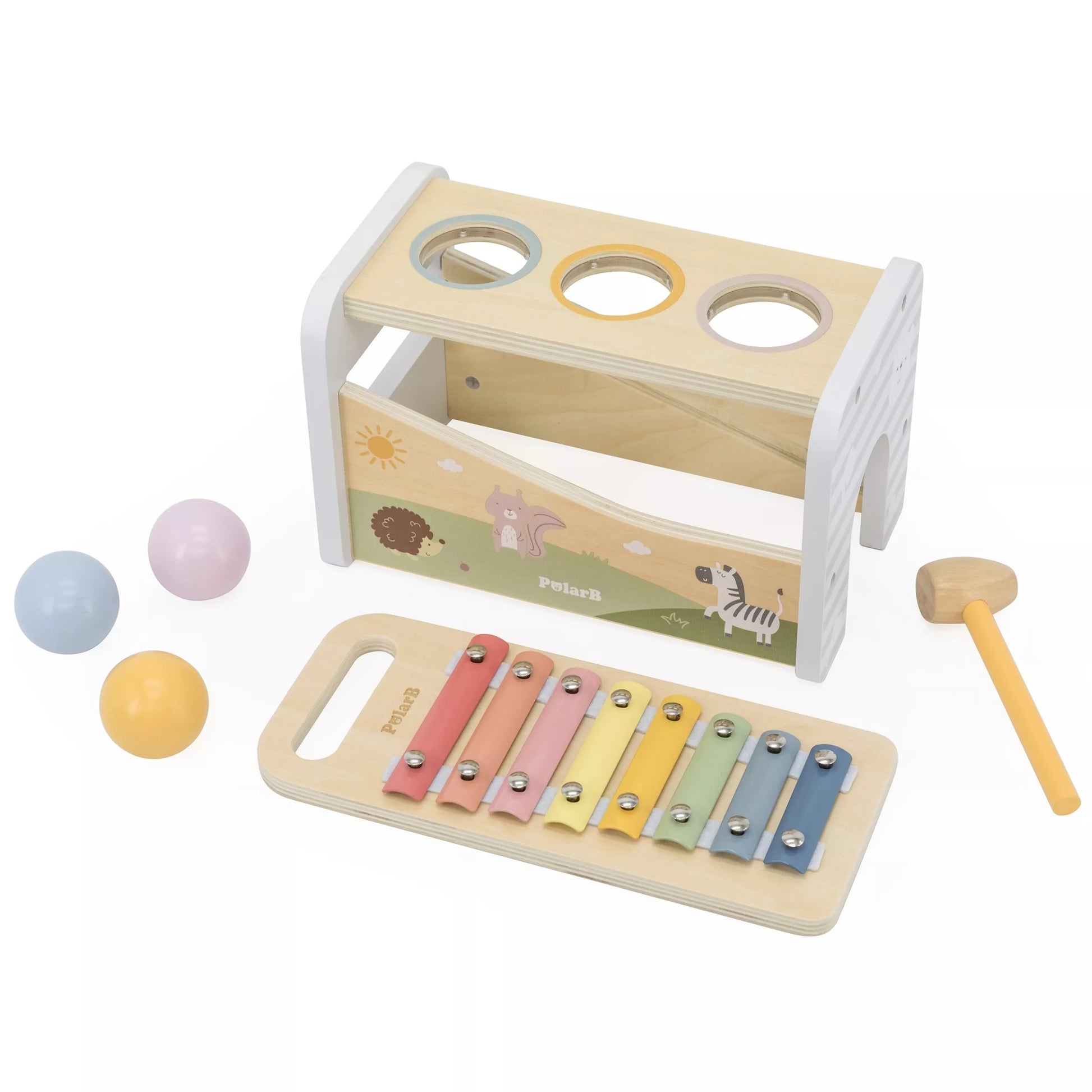 VIGA medinis rinkinys „Knockout“ + ksilofonas 2 viename