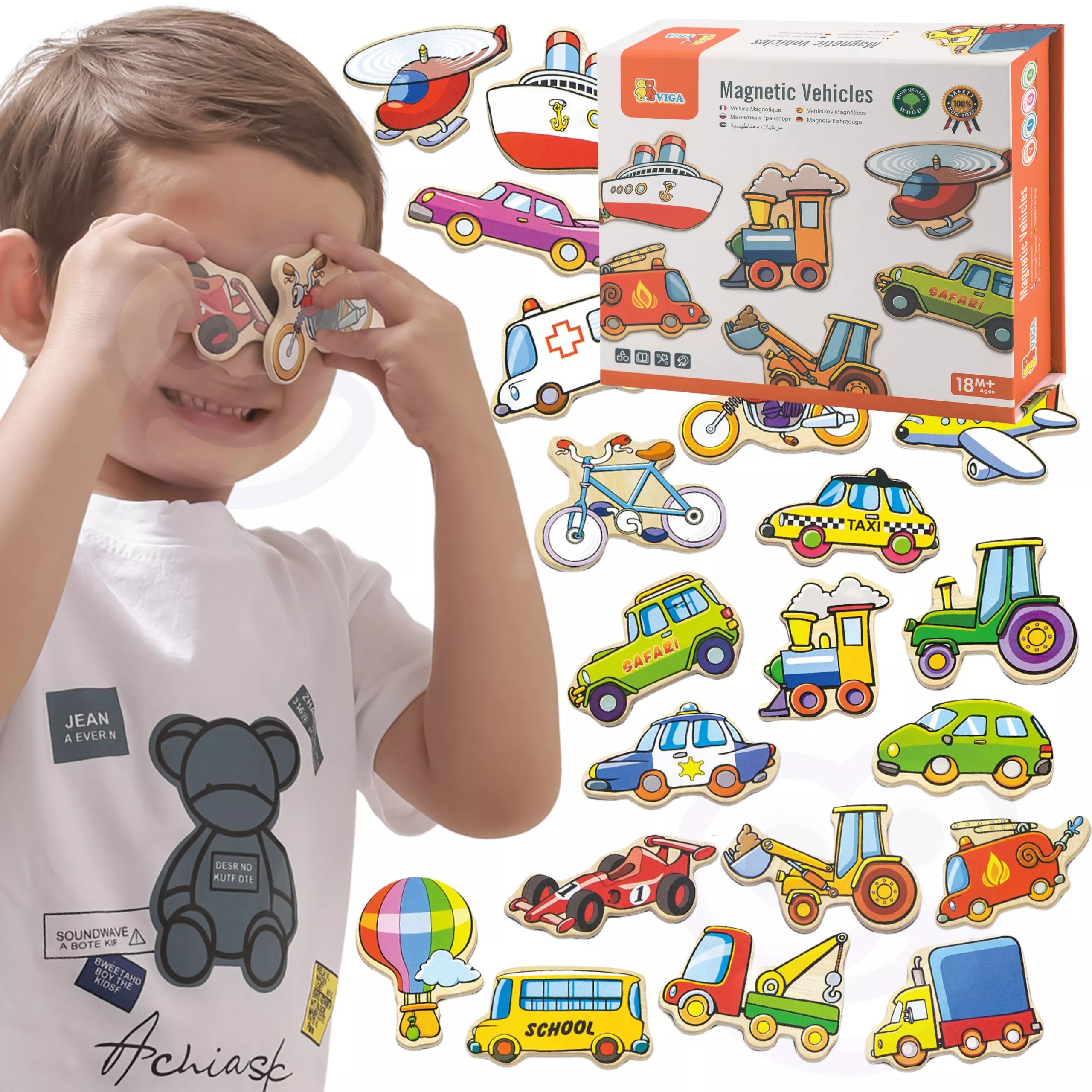 VIGA medinių transporto priemonių magnetų rinkinys