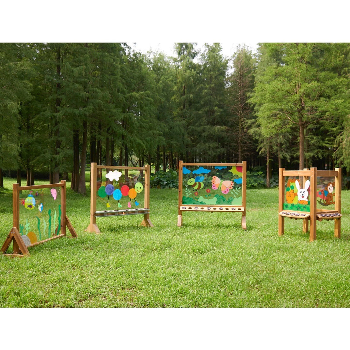 Masterkidz 4 pusių skaidri akrilinė piešimo lenta su puodeliais