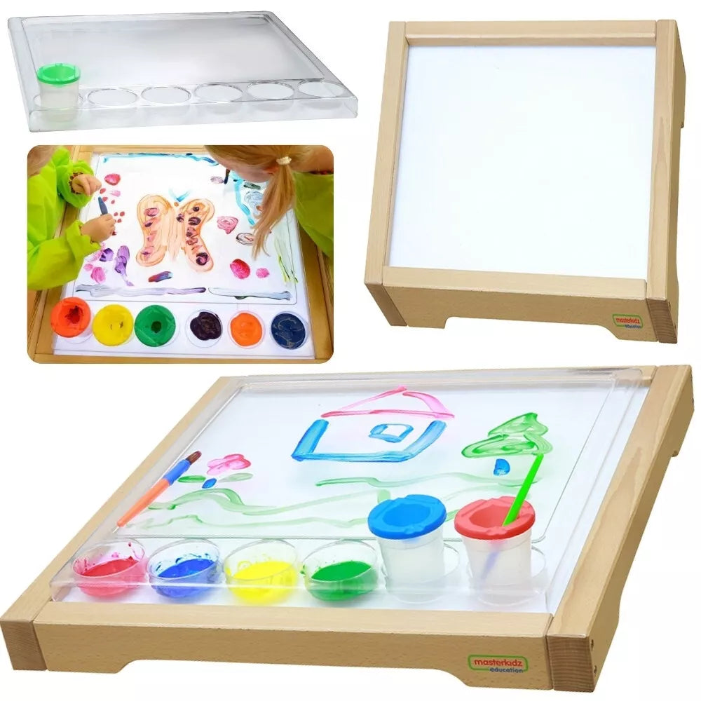Masterkidz sensorinis rėmas su LED panele ir skaidriu piešimo padėklu