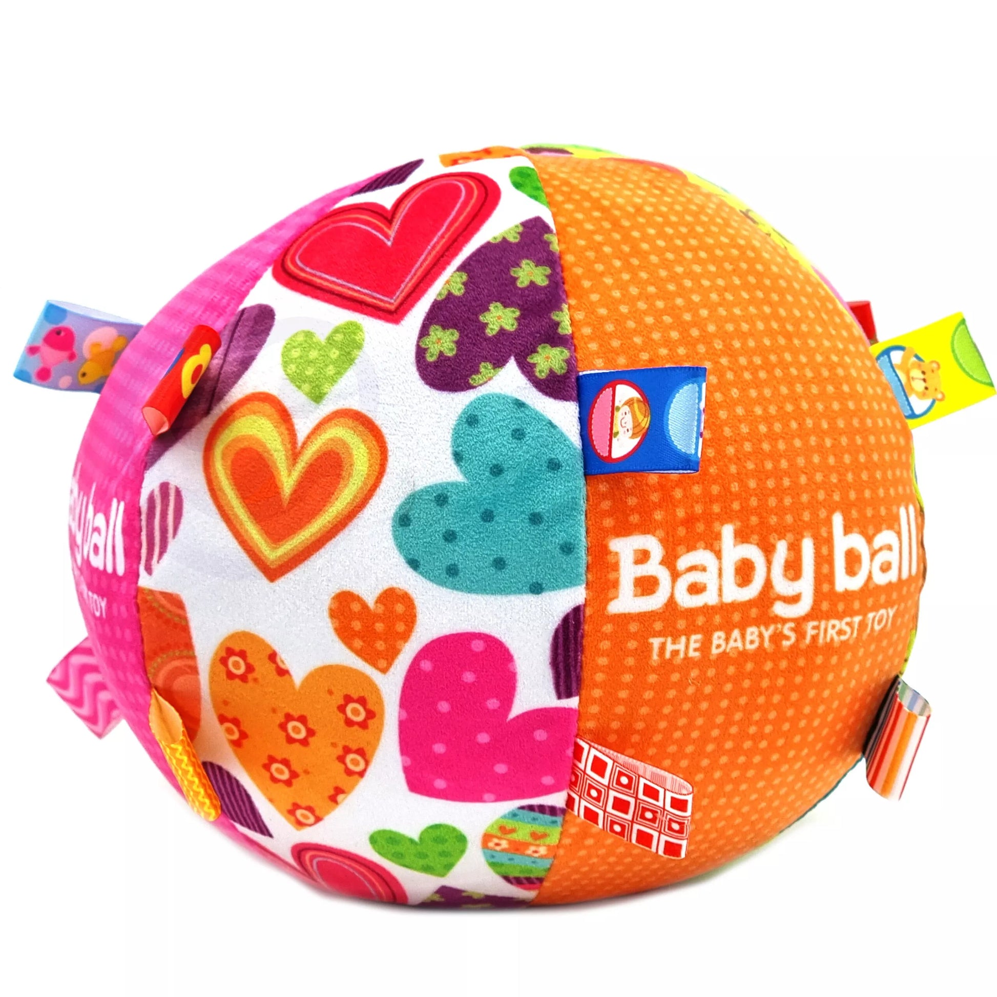 WOOPIE BABY minkštas sensorinis kamuolys „Lady Label“ su įsiūtais elementais ir garsais kūdikiams