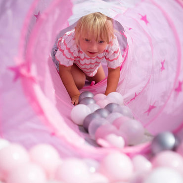 WOOPIE 3 viename palapinė – Princesės rūmai XXL su tuneliu ir kamuoliuku baseinu