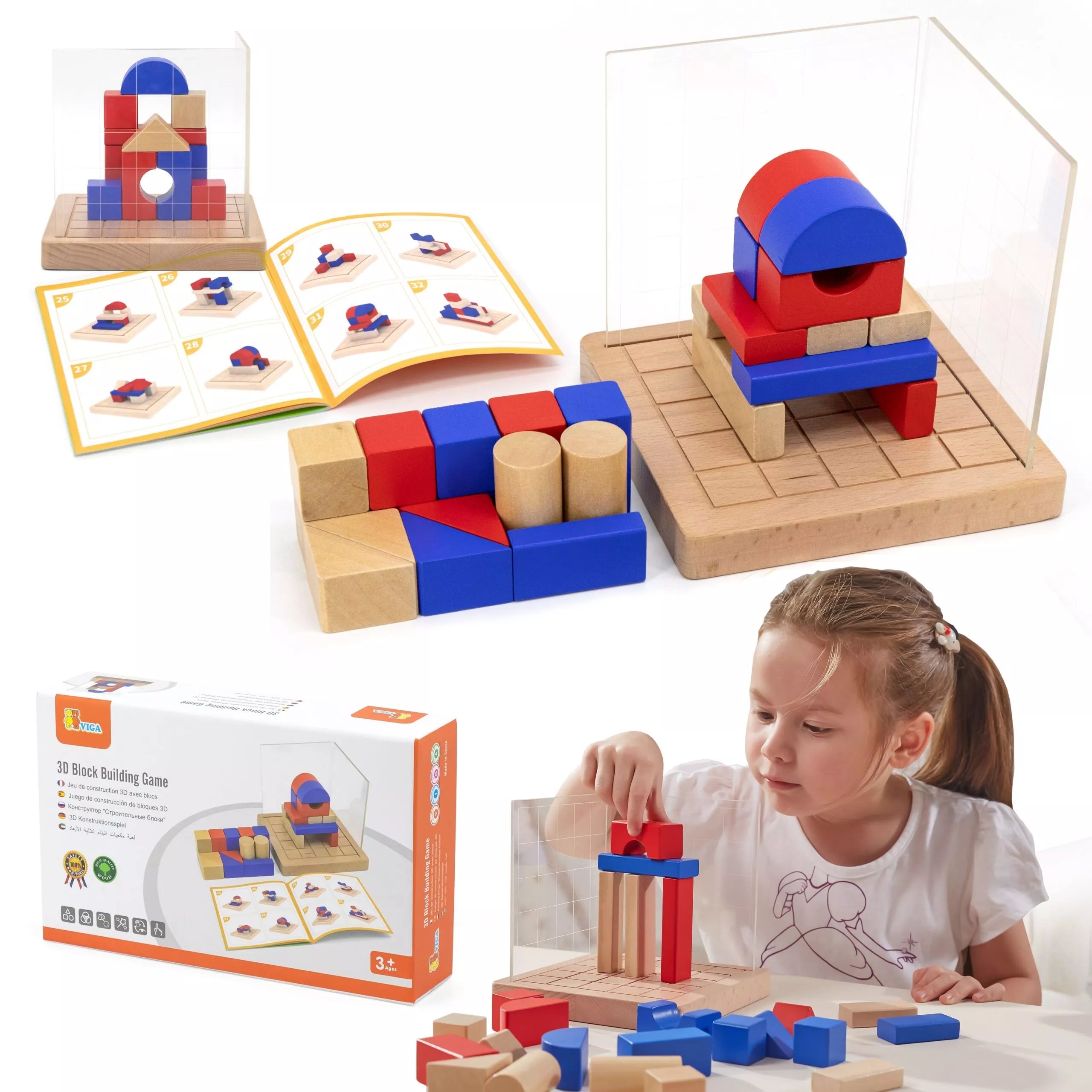 3D Montessori medinių galvosūkių rinkinys