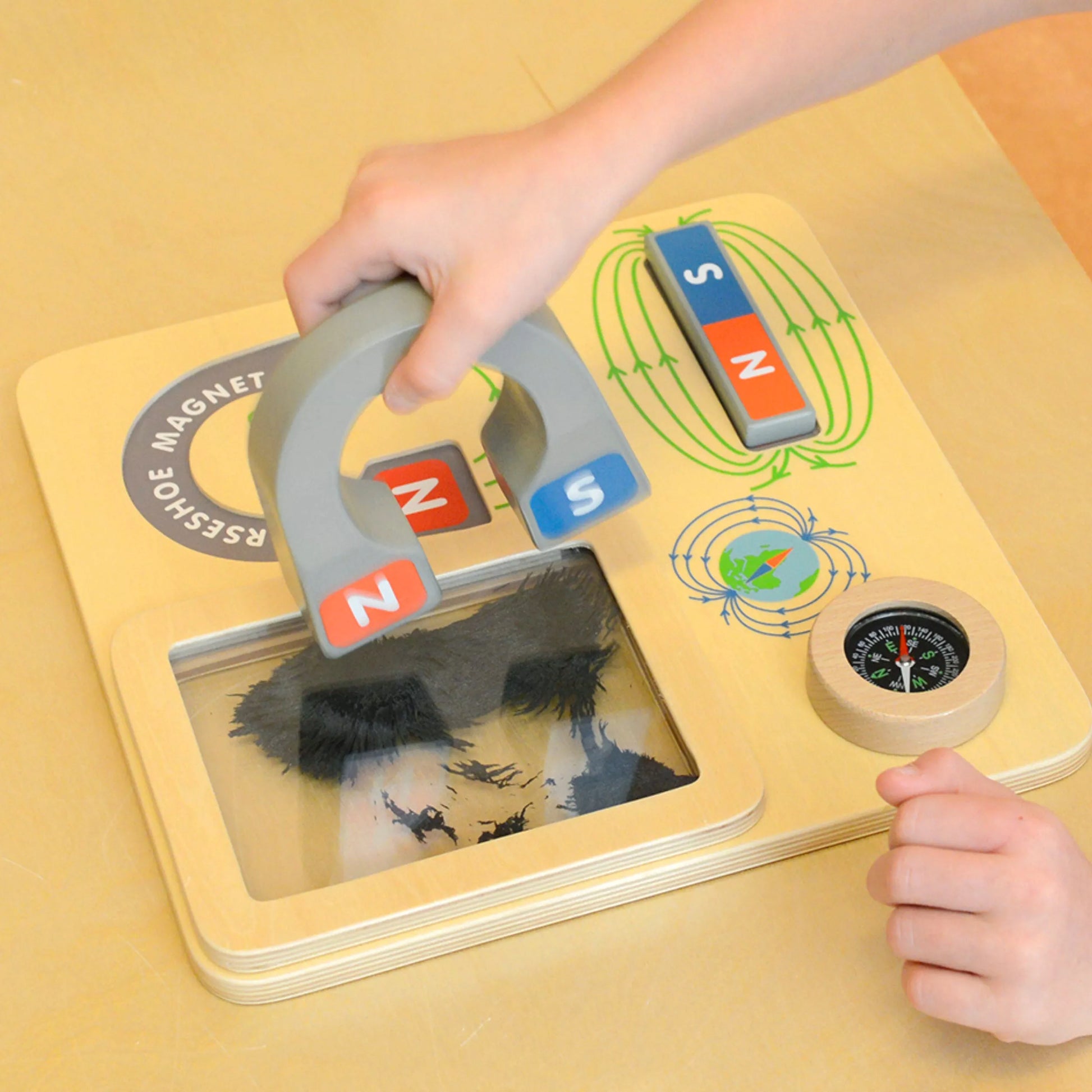 MASTERKIDZ magnetinė edukacinė žaidimų lenta Montessori su kompasu