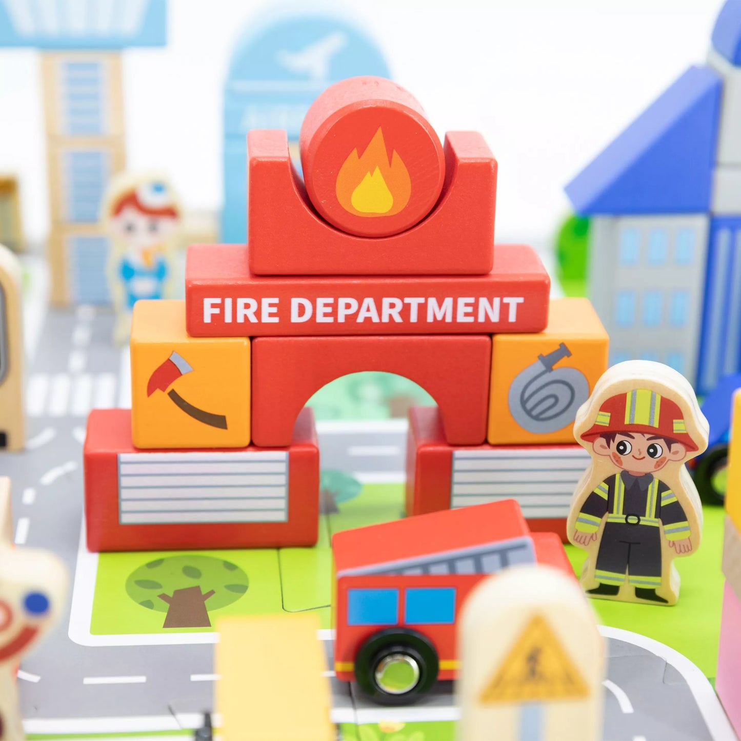 VIGA miesto statybinių blokelių figūrėlių lentelių rinkinys