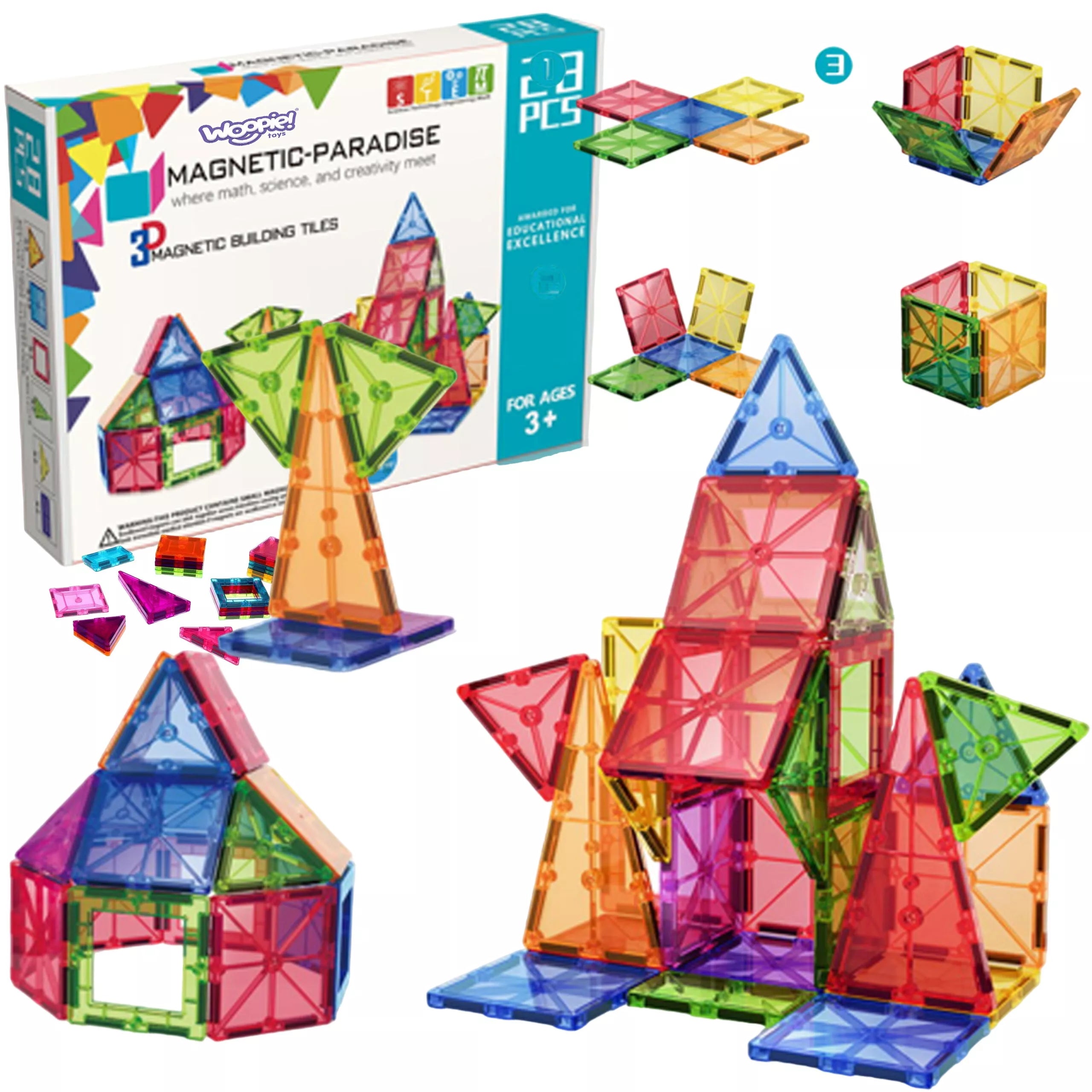 WOOPIE 3D Montessori magnetinės konstravimo kaladėlės