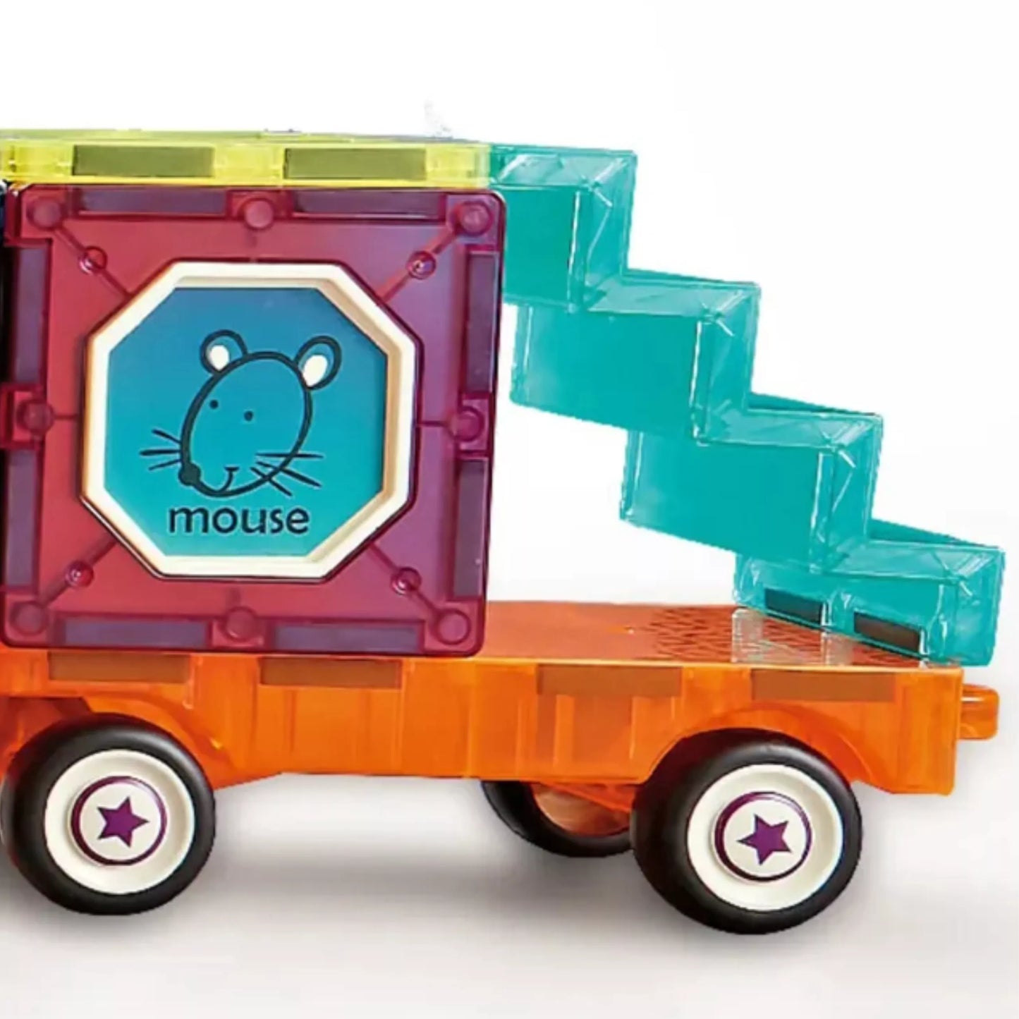 WOOPIE Magnetinių 3D kaladėlių traukinių rinkinys, 71 vnt.