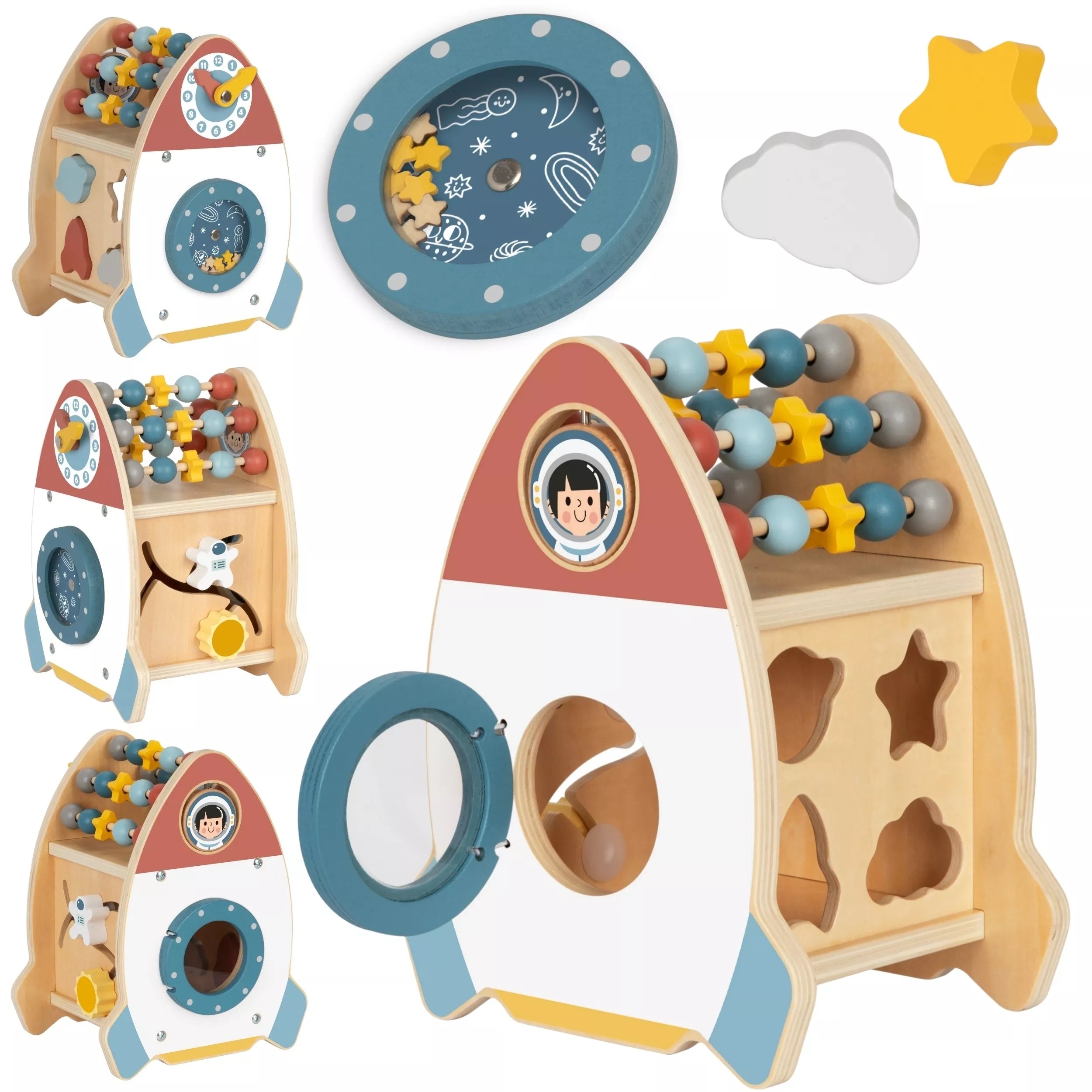 TOOKY TOY Medinė kosminė aktyvumo raketa