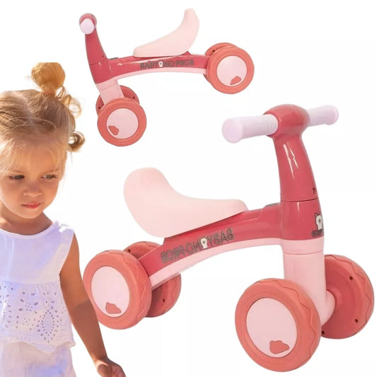 WOOPIE Rožinis keturratis bėgimo dviratis