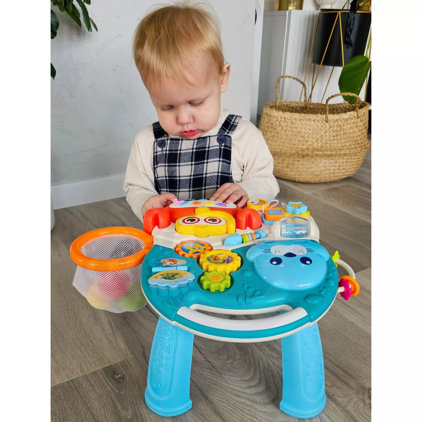 WOOPIE BABY stumdukas, vaikštynė, edukacinis staliukas ir paspirtukas – 4-in-1 žaislas vaikams