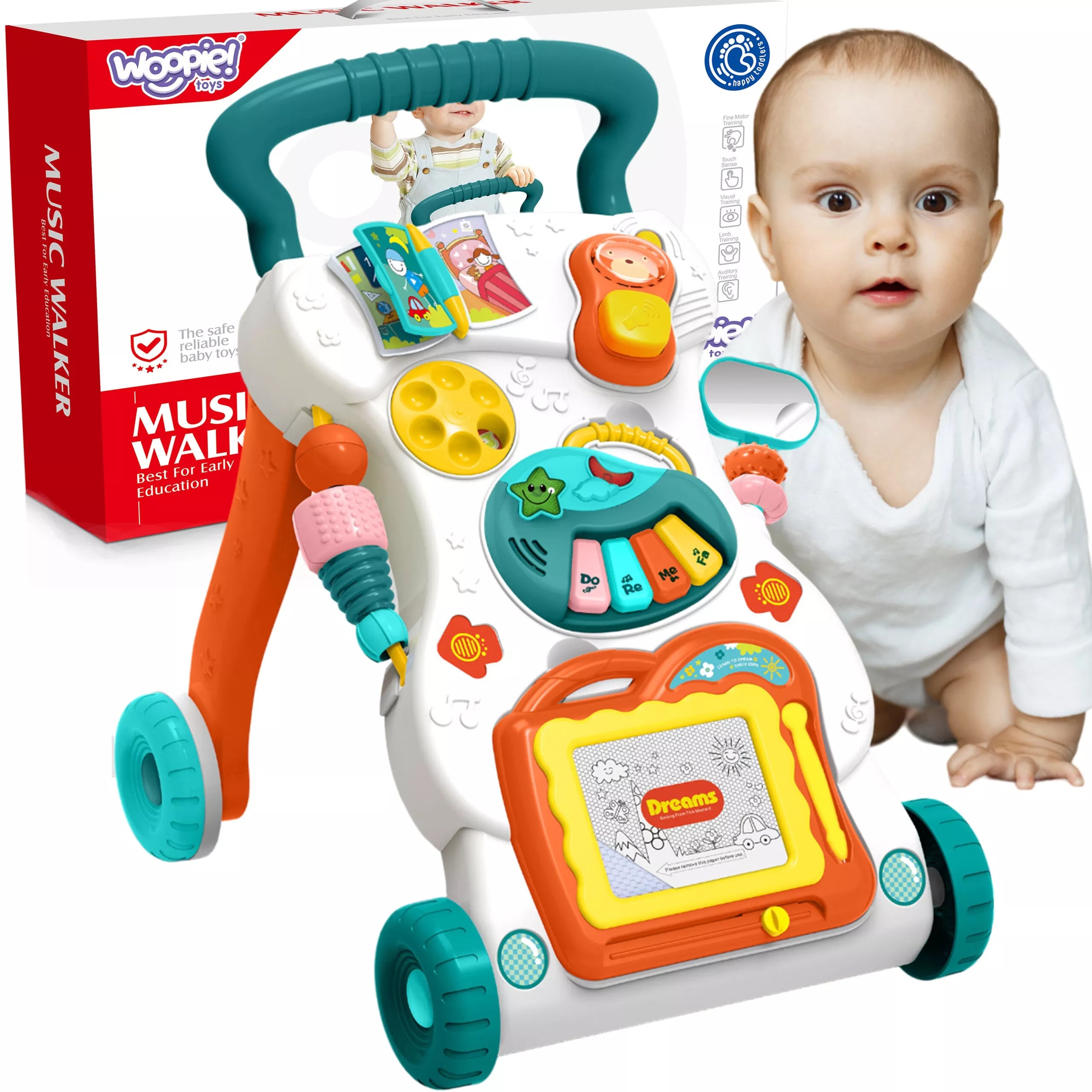 WOOPIE BABY žaidimų vaikštynė su veiklos knygele