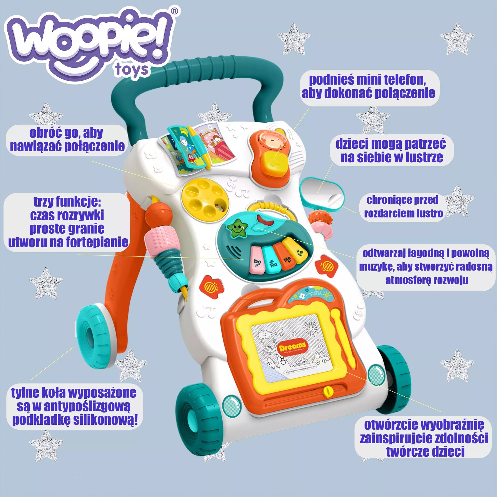WOOPIE BABY žaidimų vaikštynė su veiklos knygele